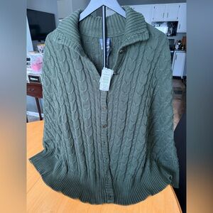 Torrid Olive Cable Knit Capelet